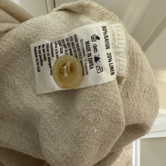 Rhythm. Cream linen romper with buttons and adjustable waste size XL like new - Picture 5 of 5